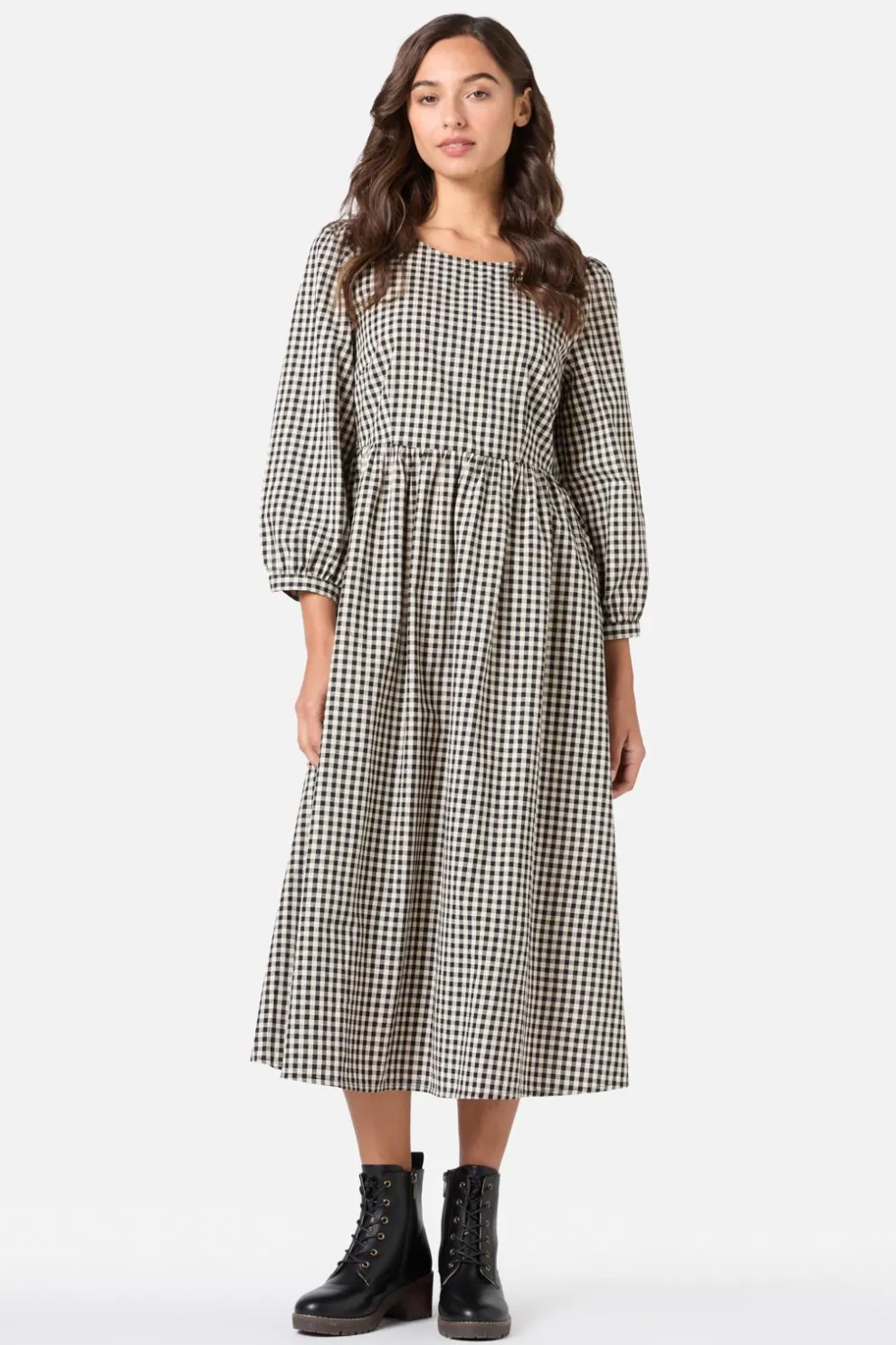 Renae Check Midi Dress