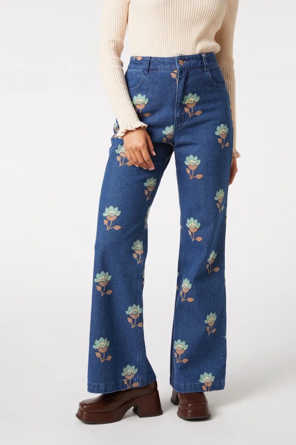Retro Flora Flare Jean