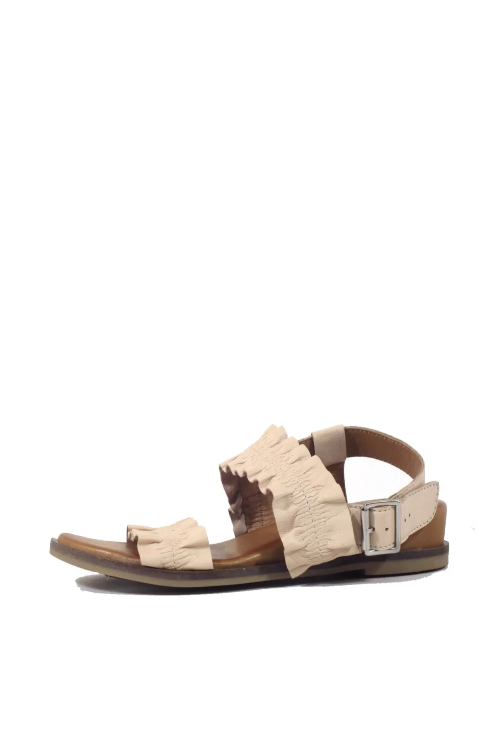 Roche Ruched Leather Sandals