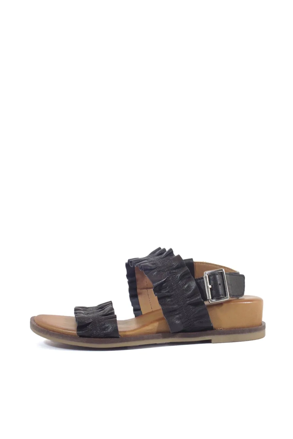 Roche Ruched Leather Sandals