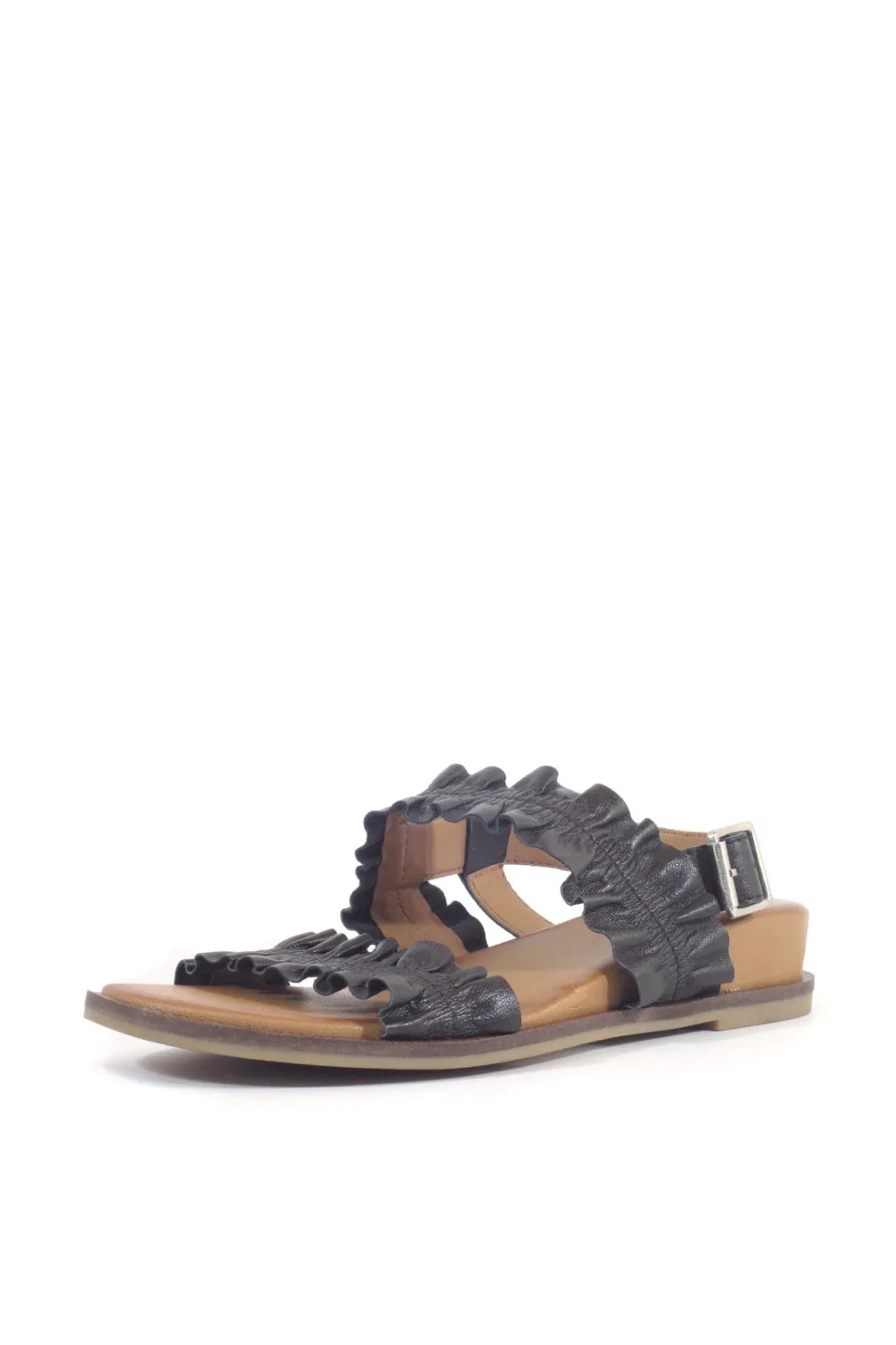 Roche Ruched Leather Sandals