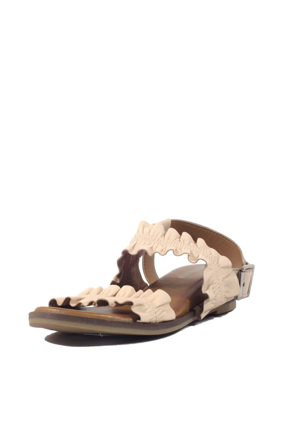 Roche Ruched Leather Sandals