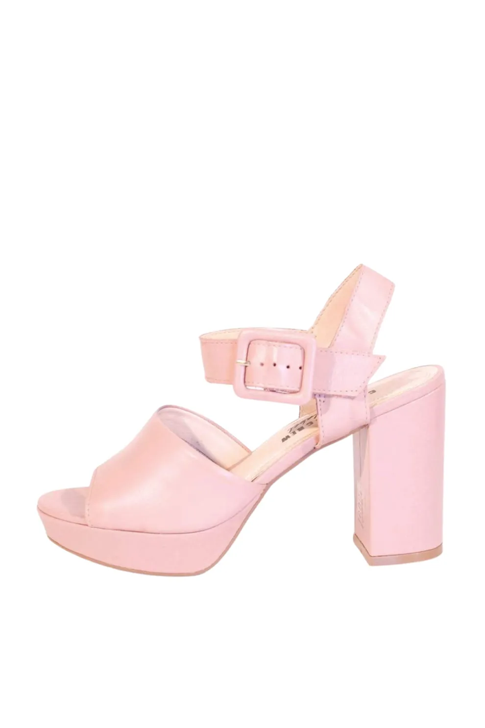 Rose Leather Platform Heels