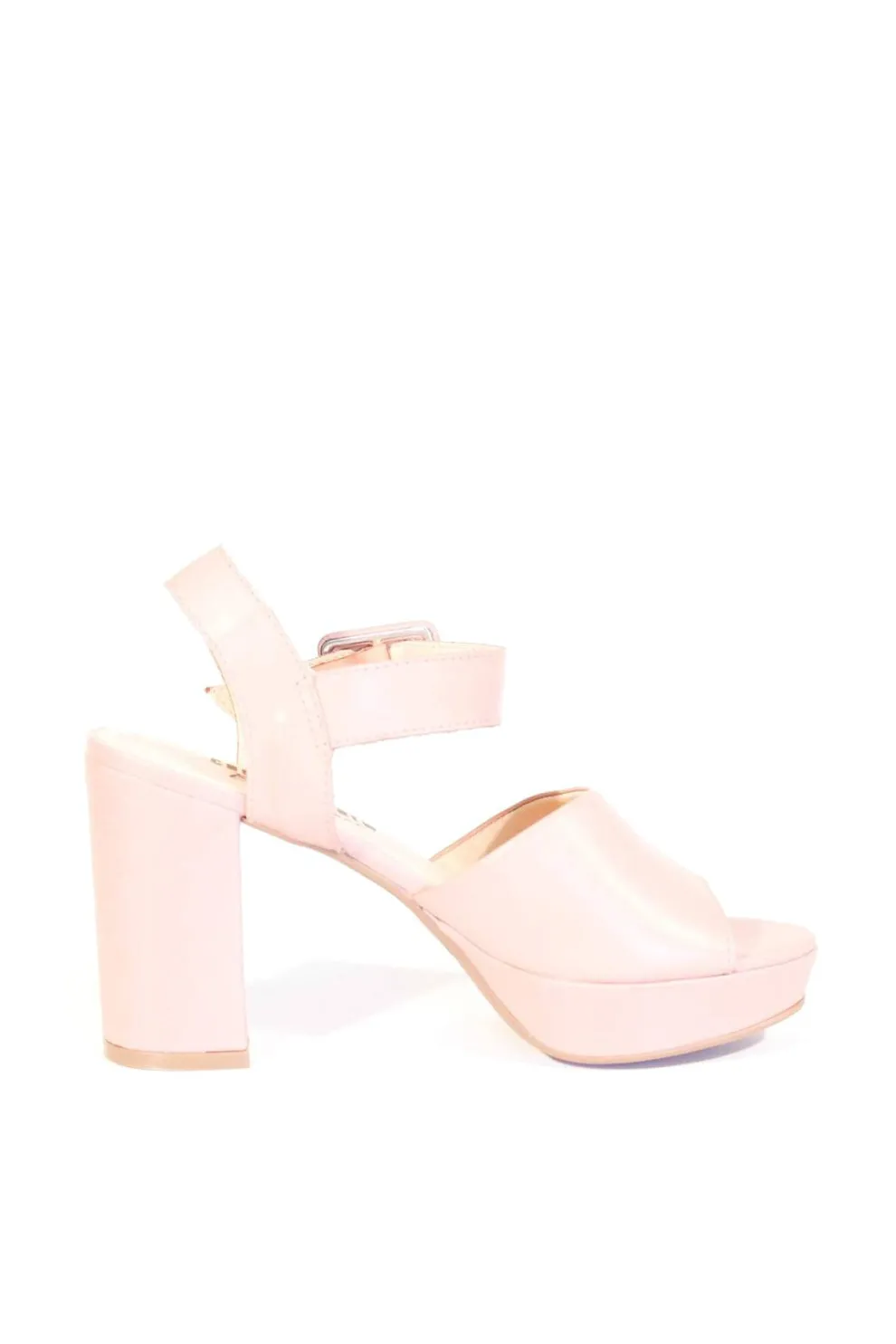 Rose Leather Platform Heels