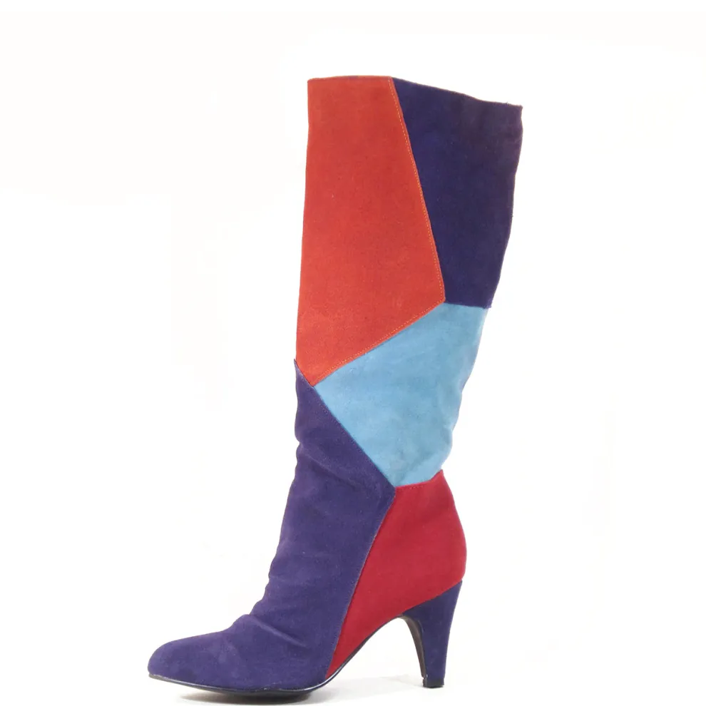 Samira Patchwork Tall Heeled Boots