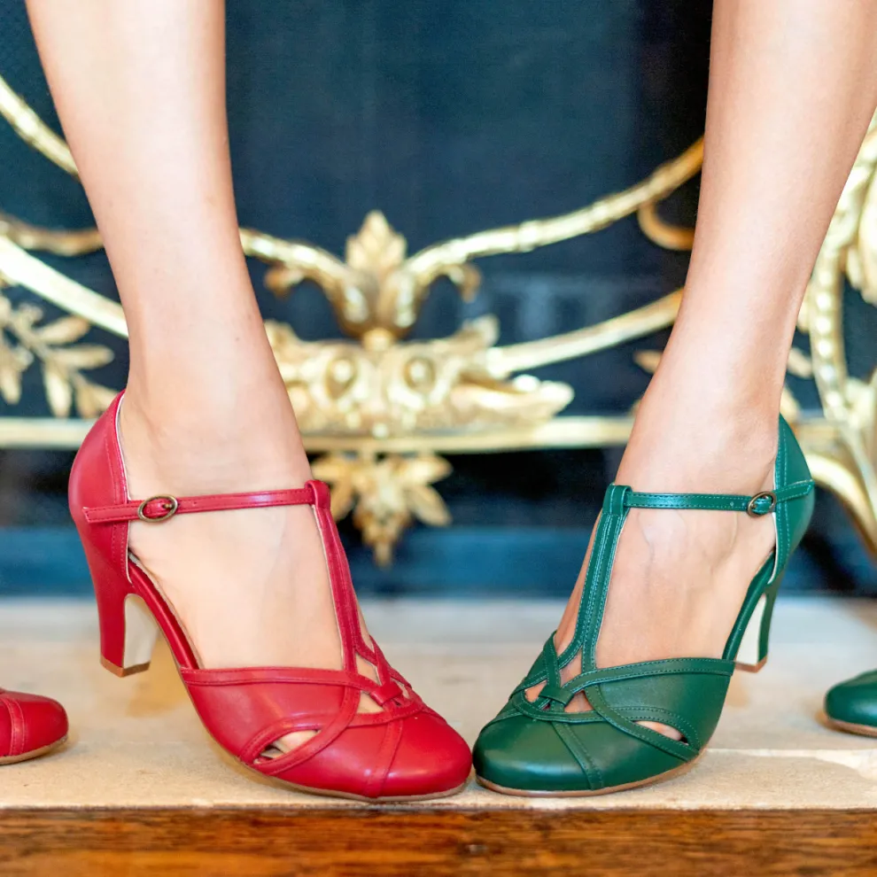 Sandy Festive T-Strap Heels