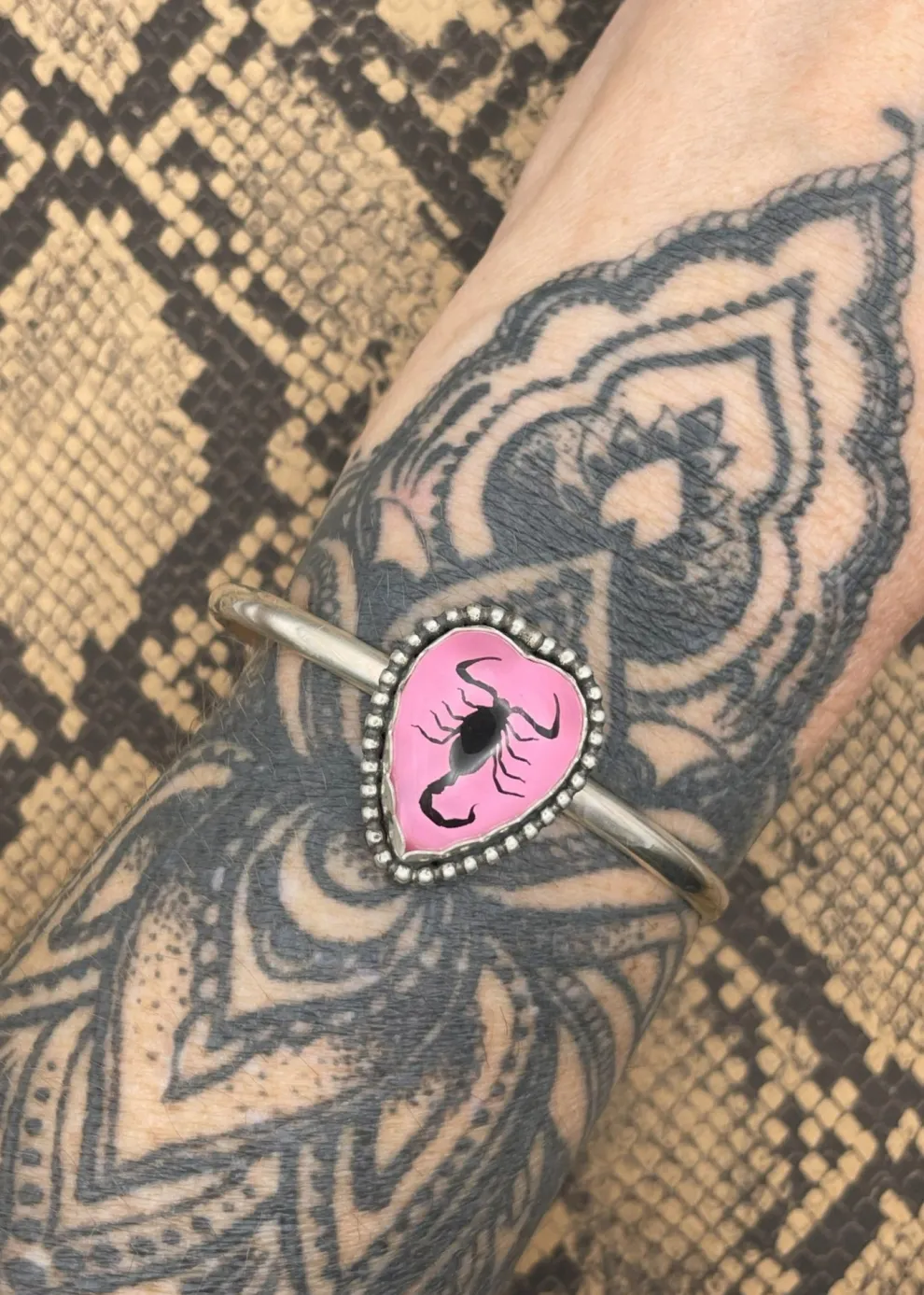 Scorpion Heart Cuff Bracelet