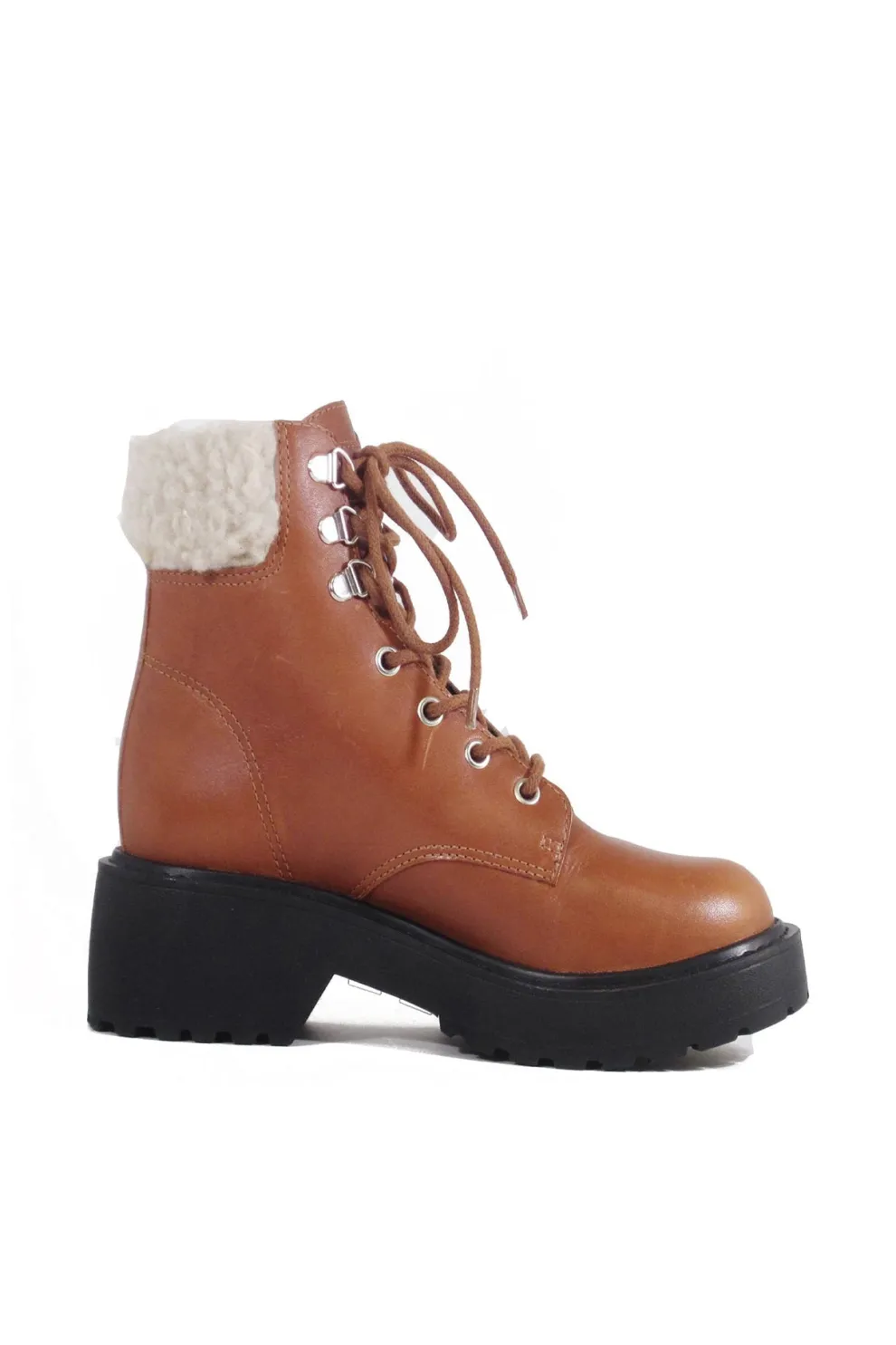 Seal Combat Boots with Shearling