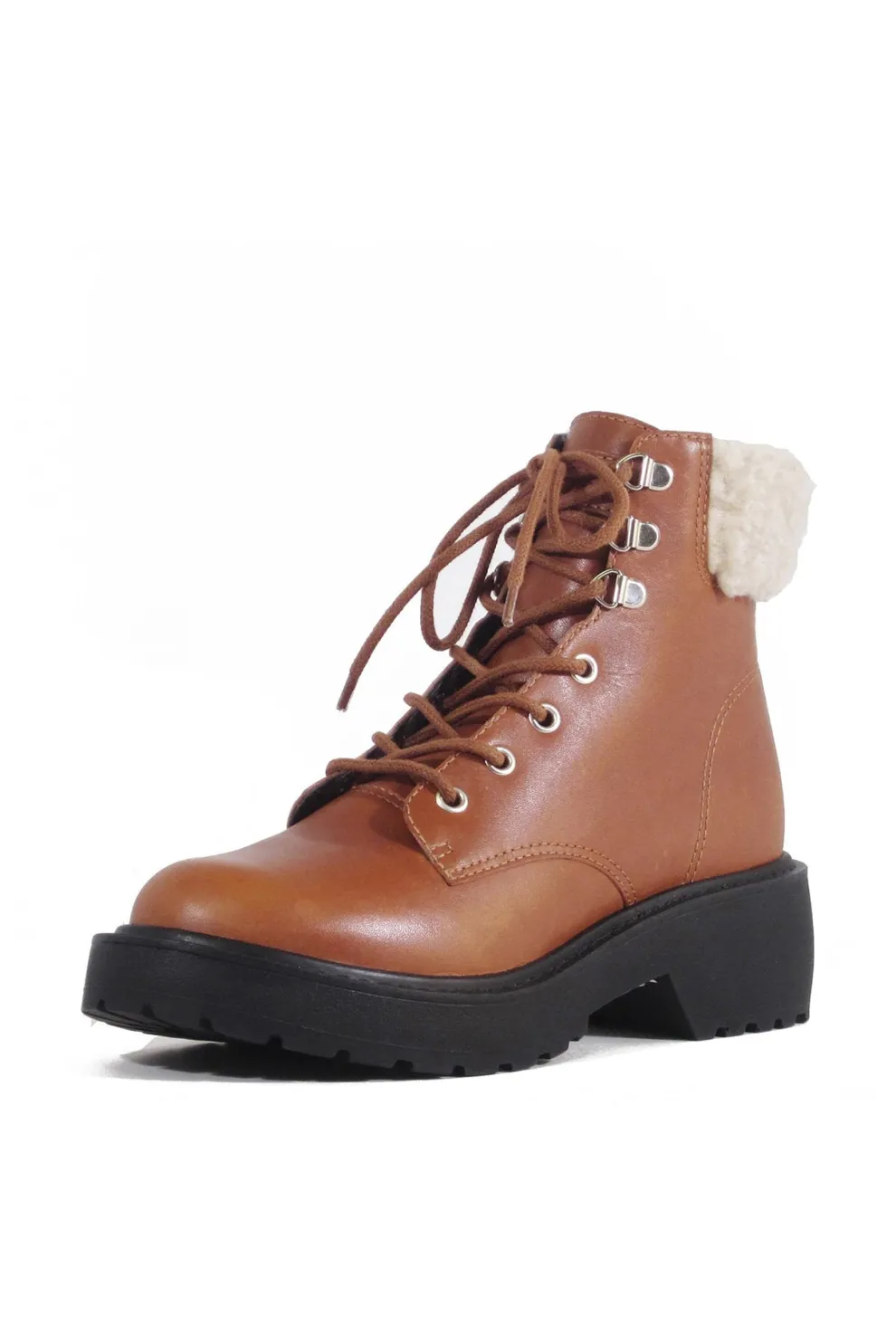 Seal Combat Boots with Shearling