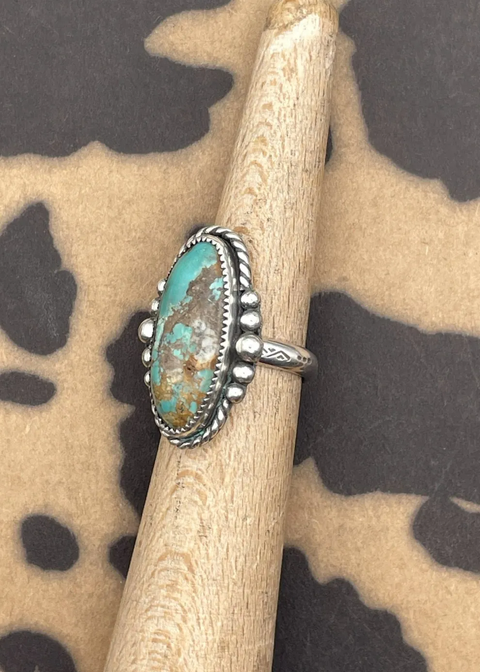 Sterling Silver Oblong Turquoise Ring