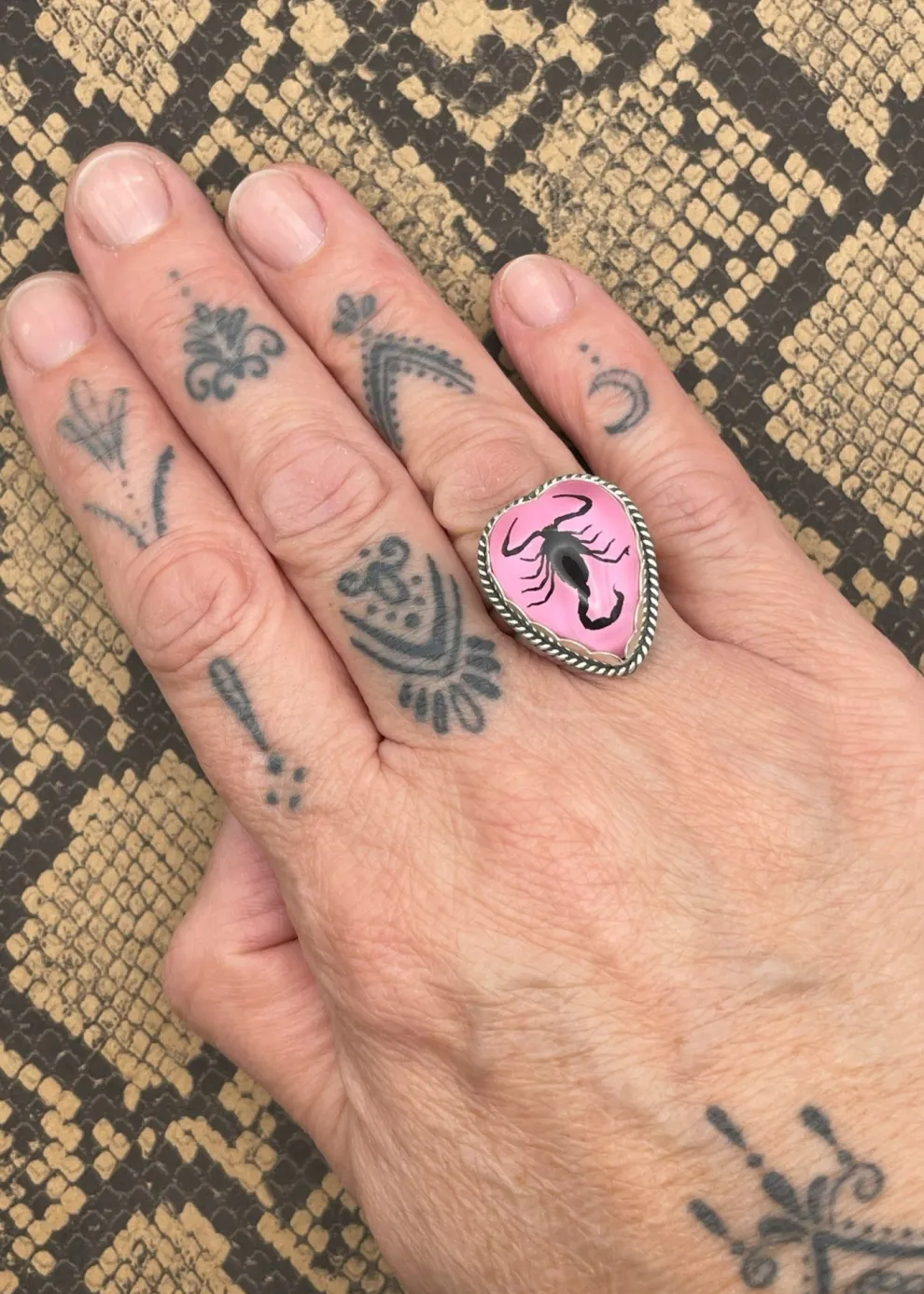 Sterling Silver Scorpion Heart Ring