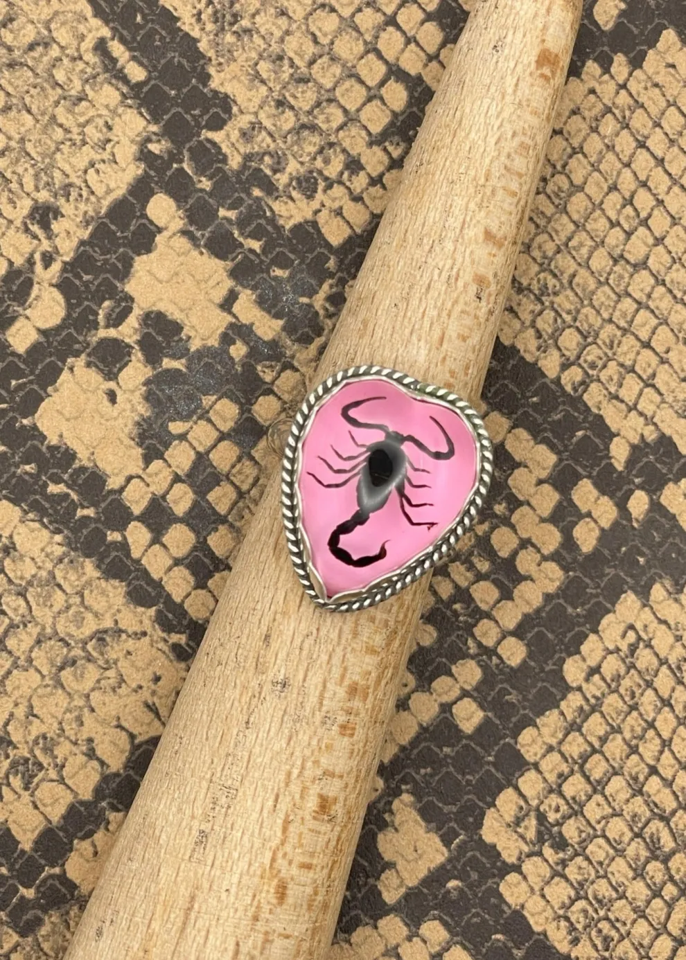 Sterling Silver Scorpion Heart Ring