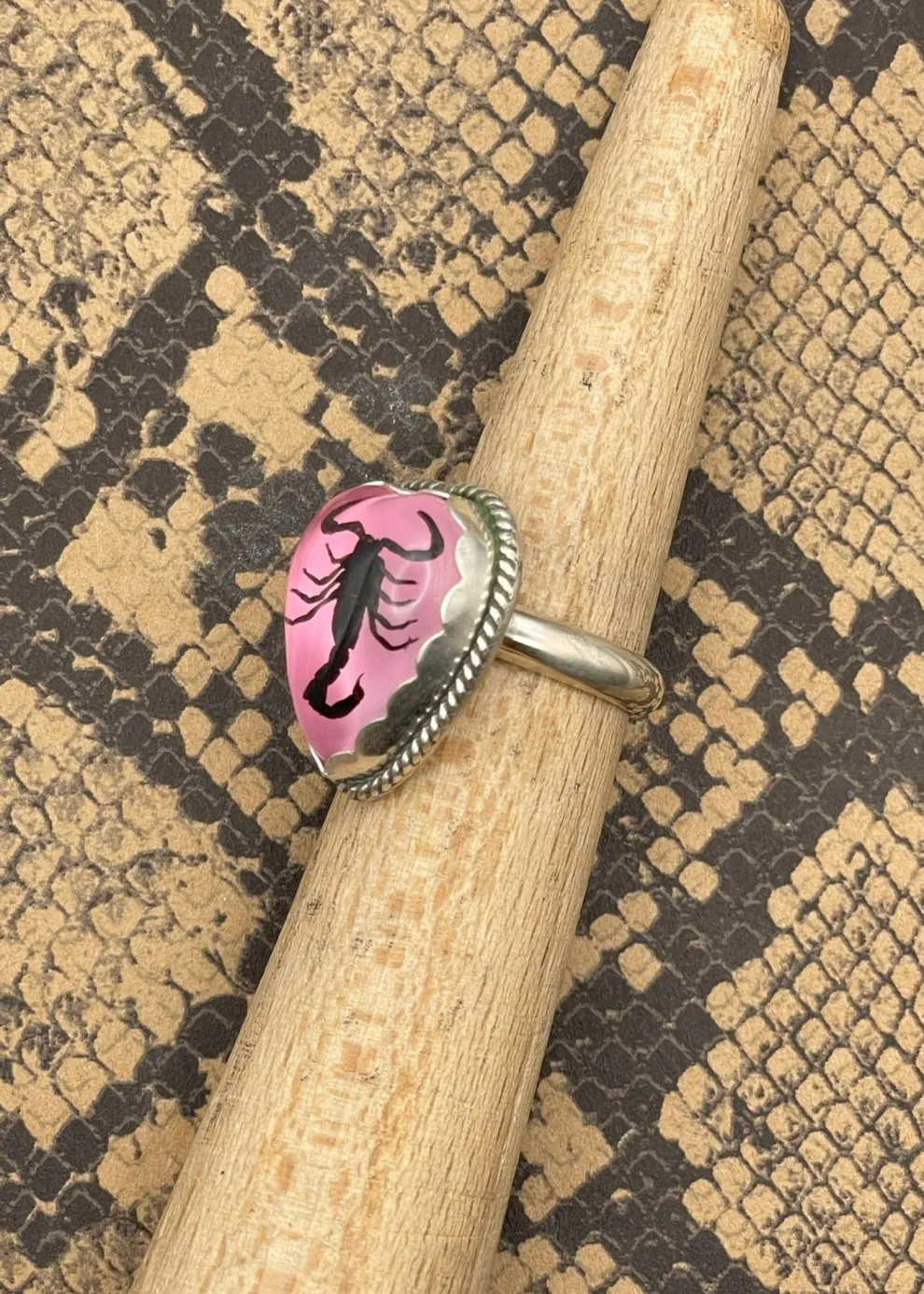Sterling Silver Scorpion Heart Ring