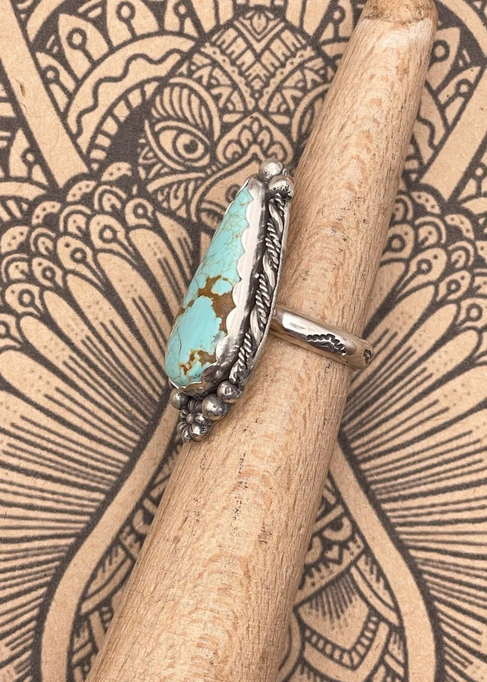 Sterling Silver Turquoise Flower Ring