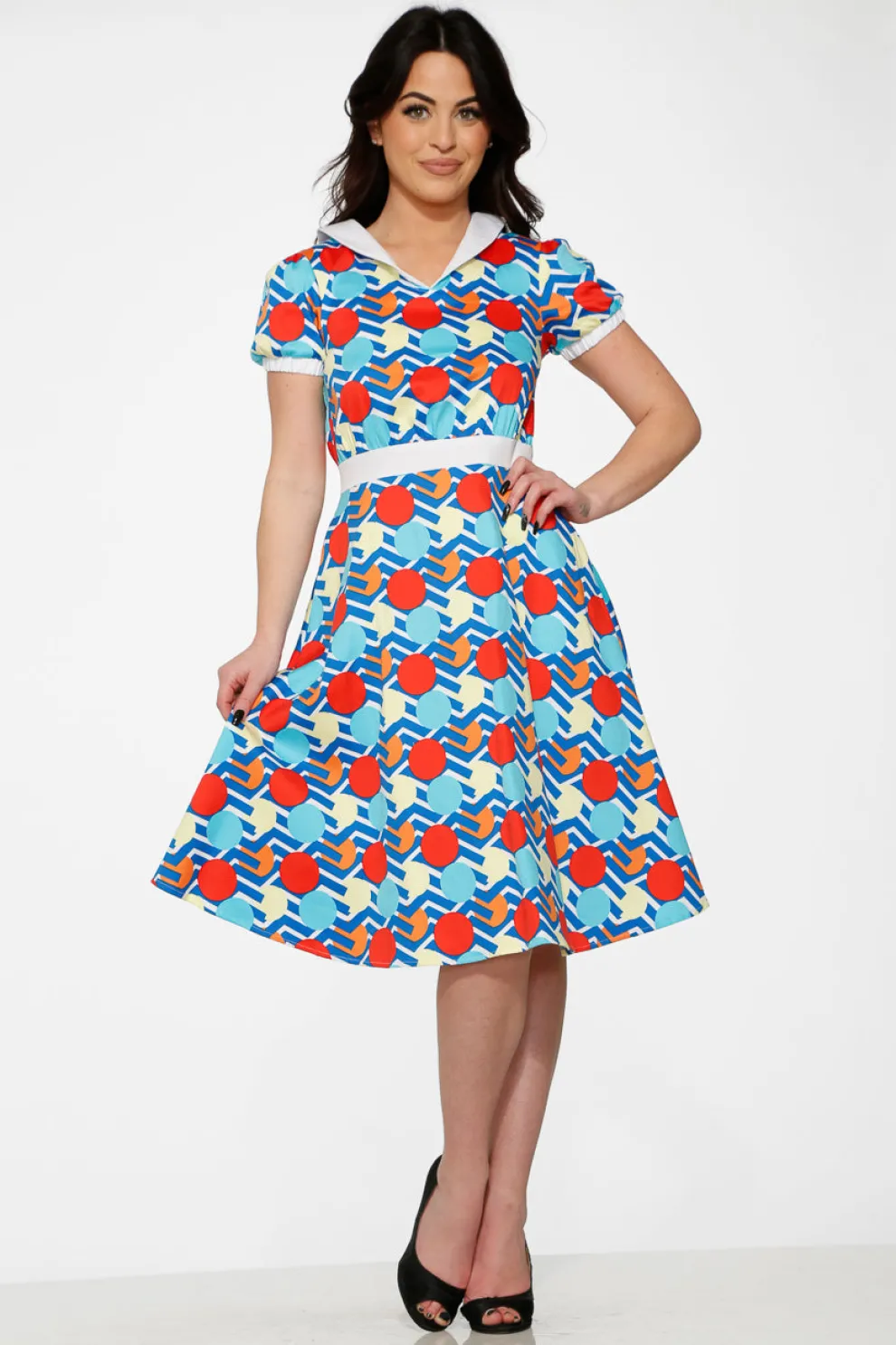 Stripe Red Dot Swing Dress