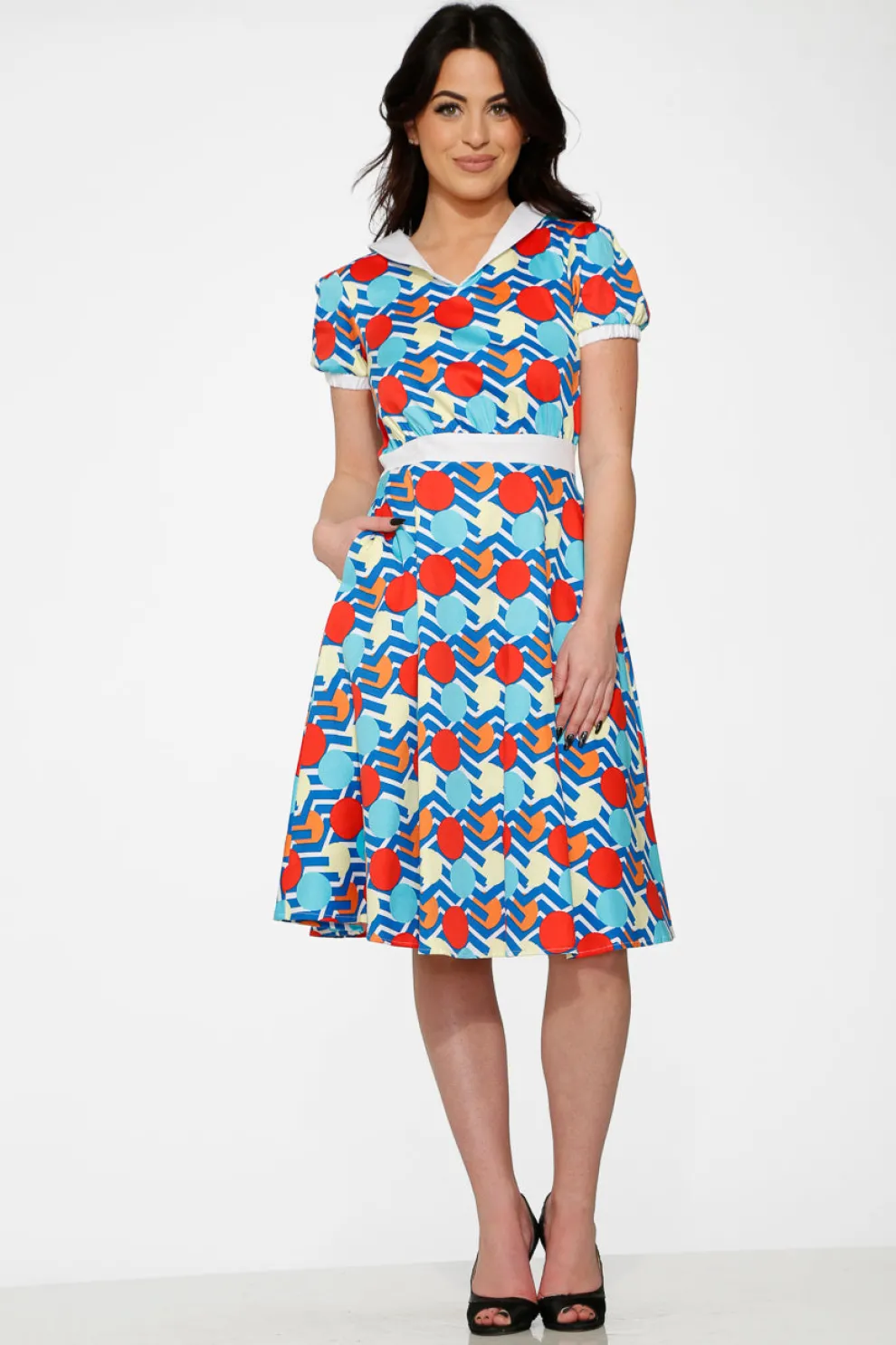 Stripe Red Dot Swing Dress