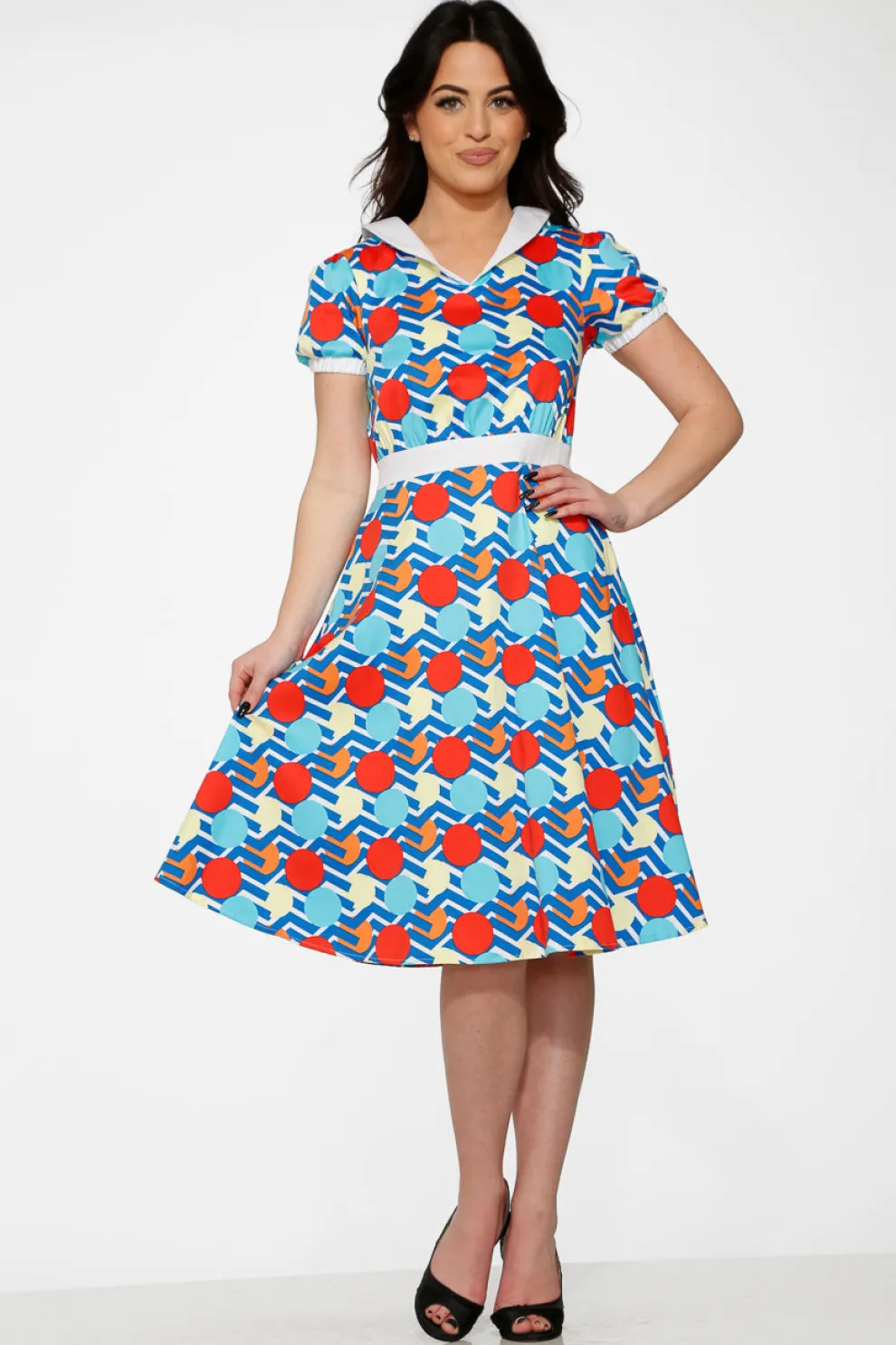 Stripe Red Dot Swing Dress