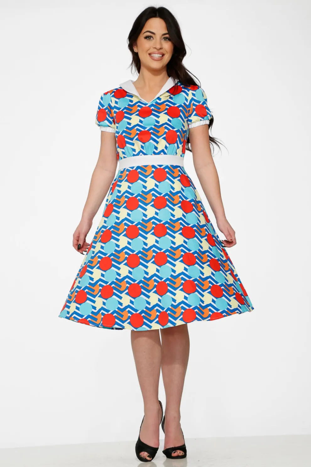 Stripe Red Dot Swing Dress