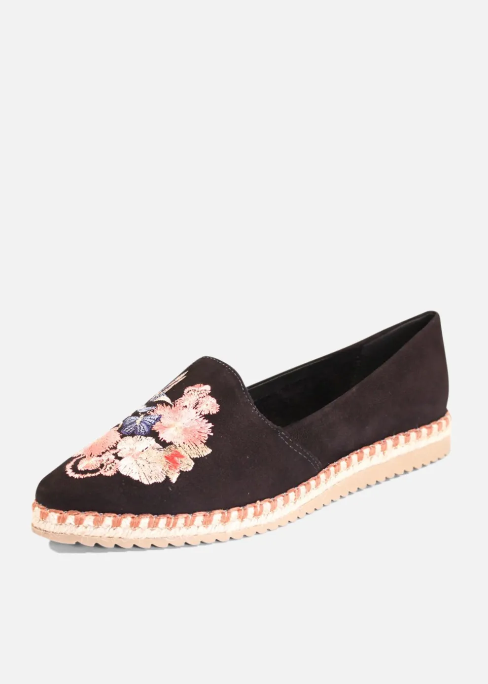 Sutton Suede Embroidered Espadrille