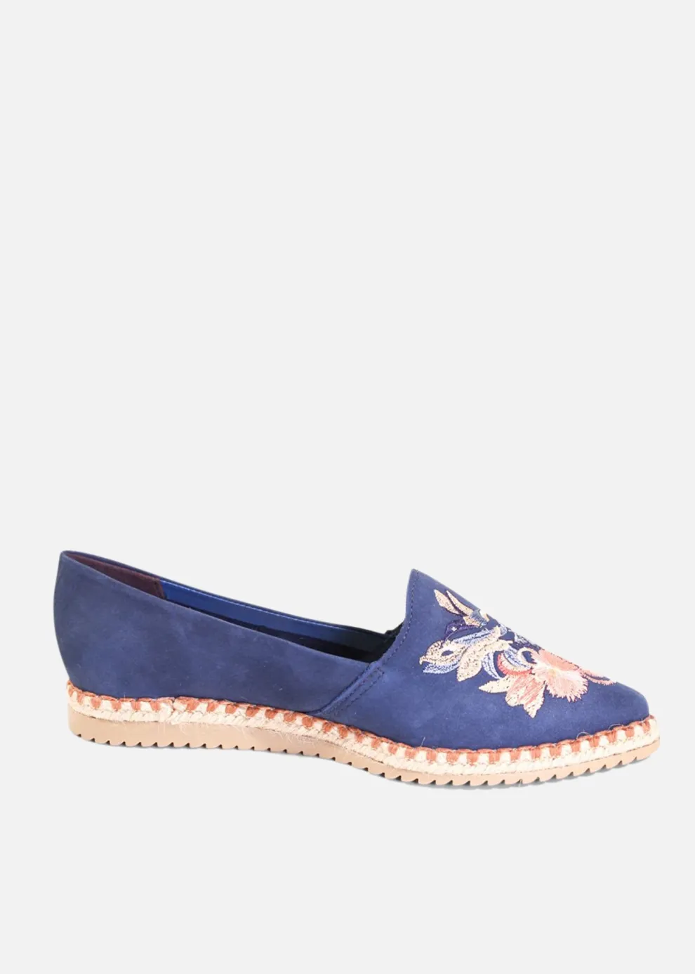Sutton Suede Embroidered Espadrille
