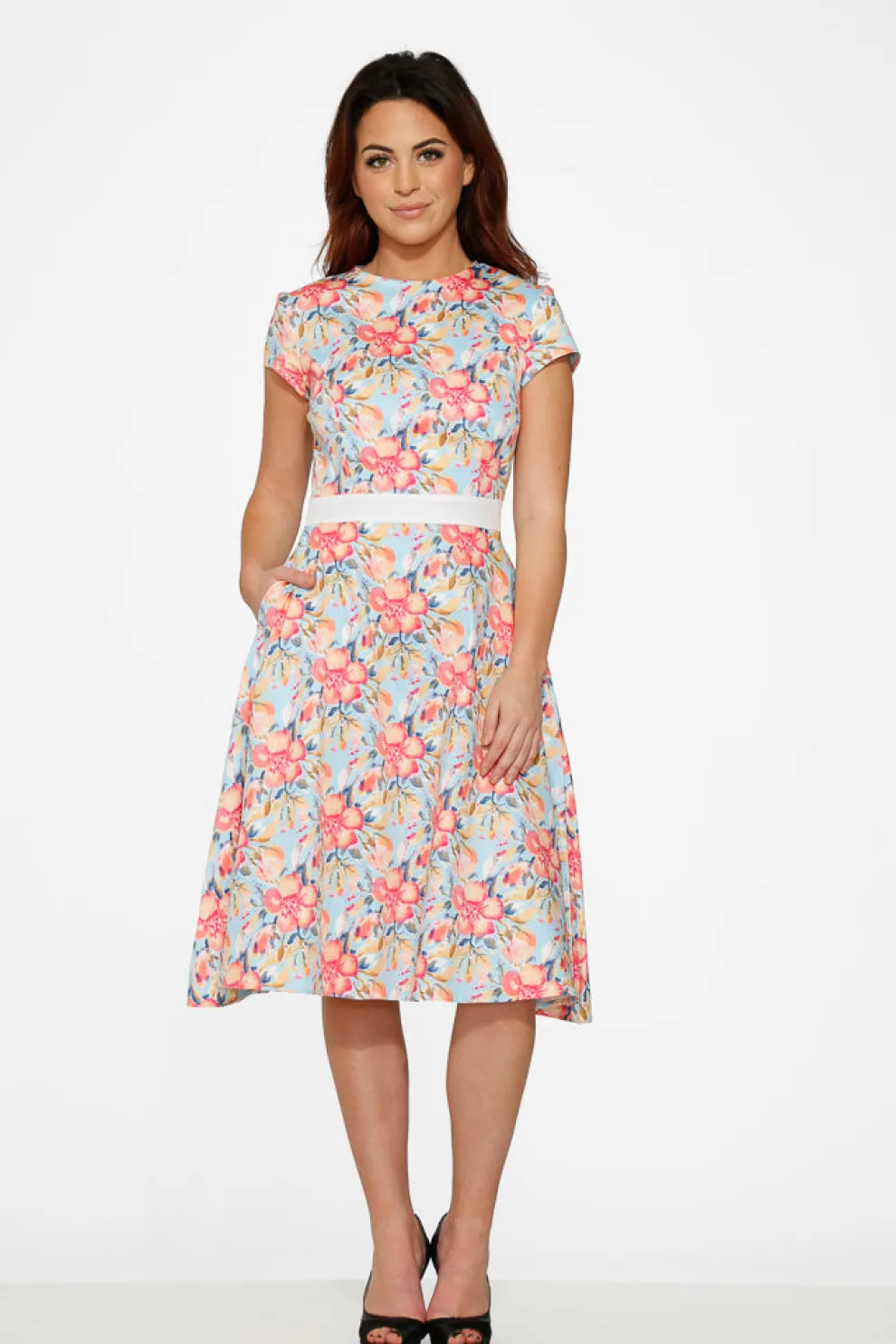 Sweet Hibiscus Swing Dress