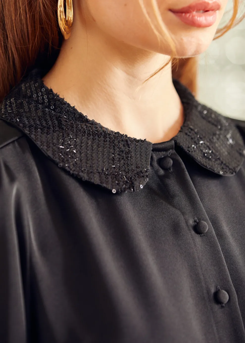 Sweet Nothings Puff Shoulder Button Down Blouse