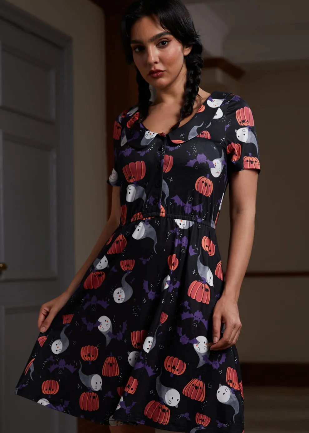 Sweet Shiver of Collared Dress