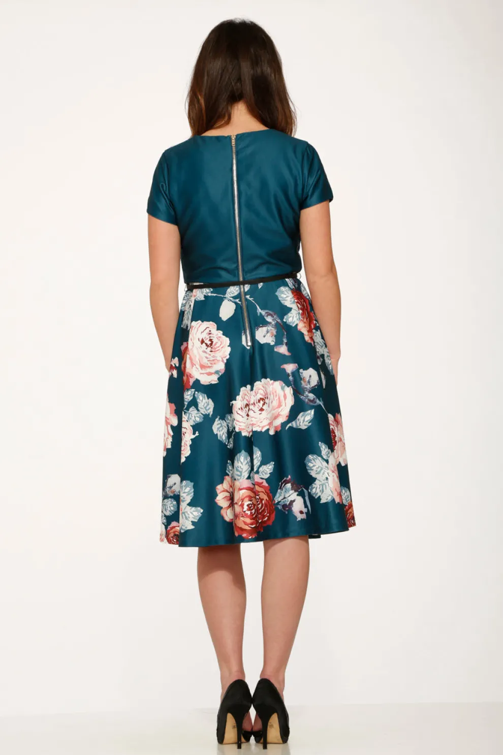 Teal Comcast Floral Dress
