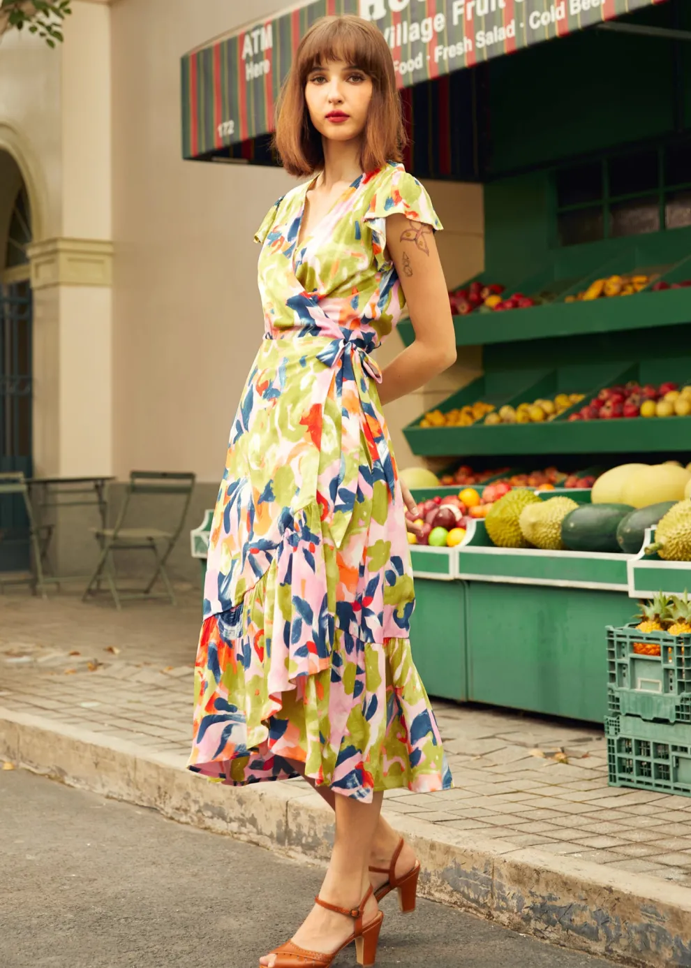 The Brushstroke Breeze Wrap Dress