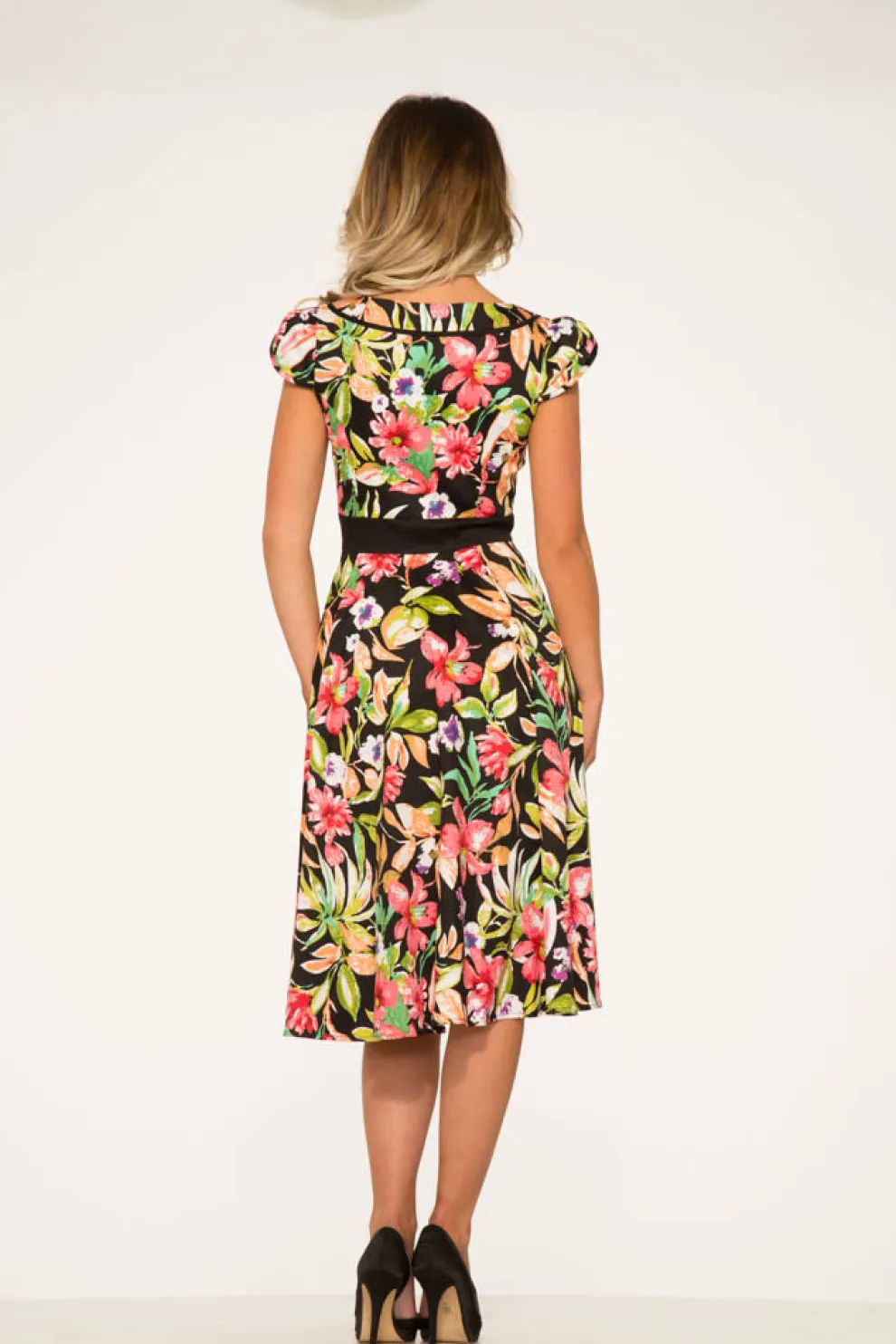 Tropical Mix Floral Swing Dress