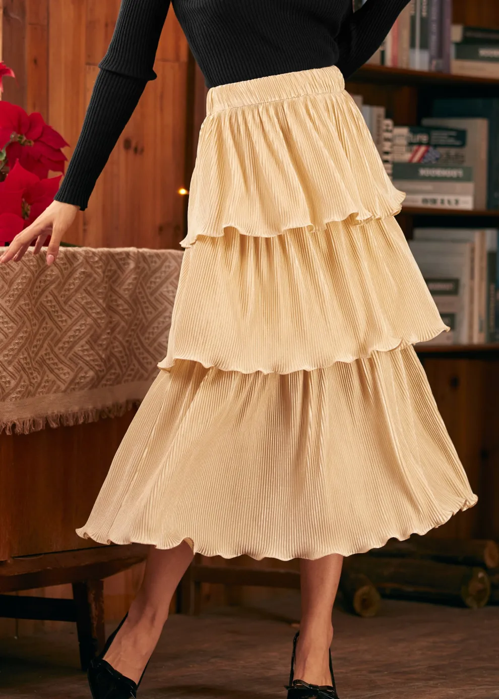 Vintage Tales Tiered Midi Skirt