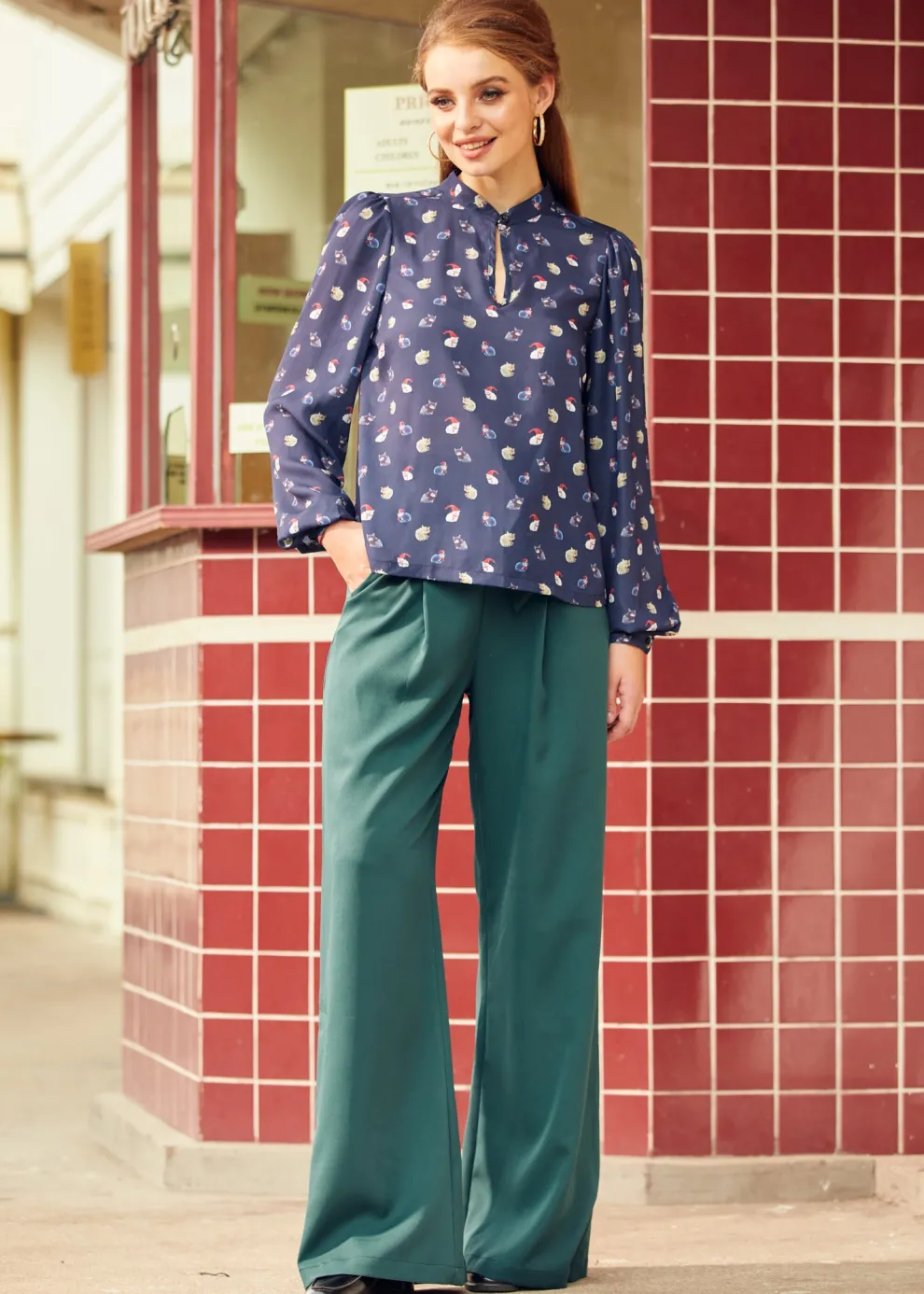 Vintage Vogue Puff Shoulder Blouse