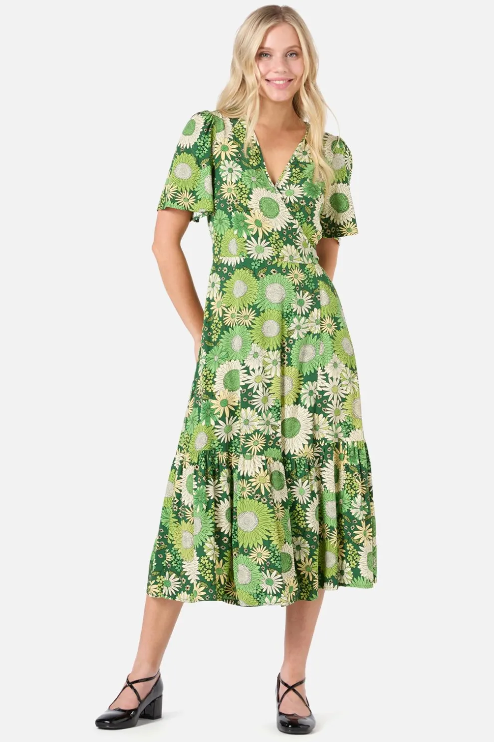 Viva Floral Midi Wrap Dress