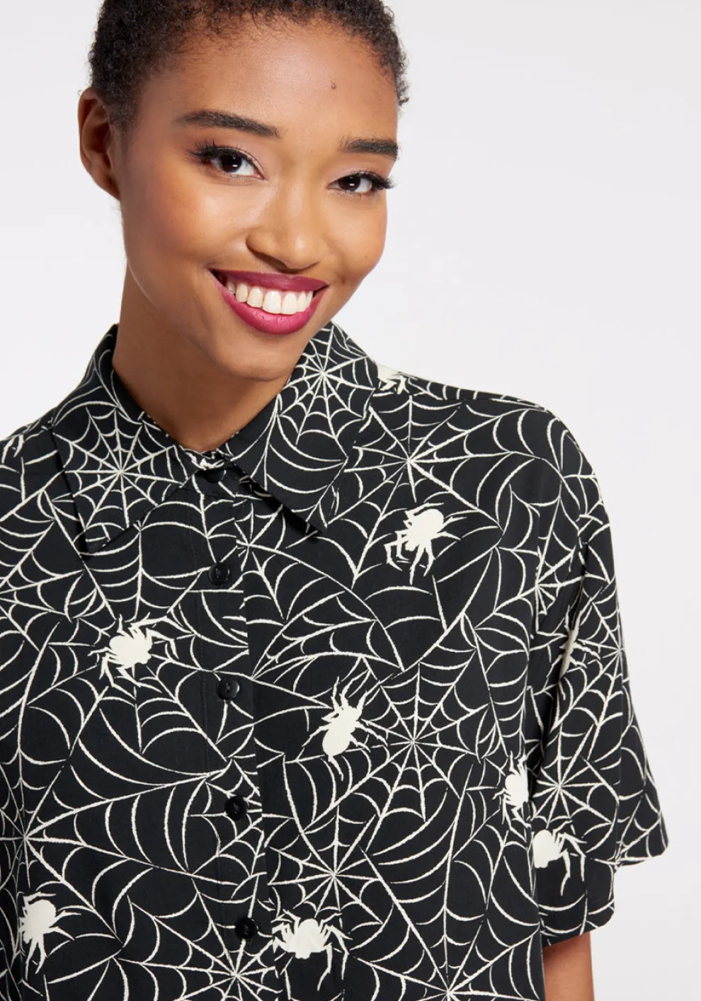 Web And Flow Button-Up Blouse