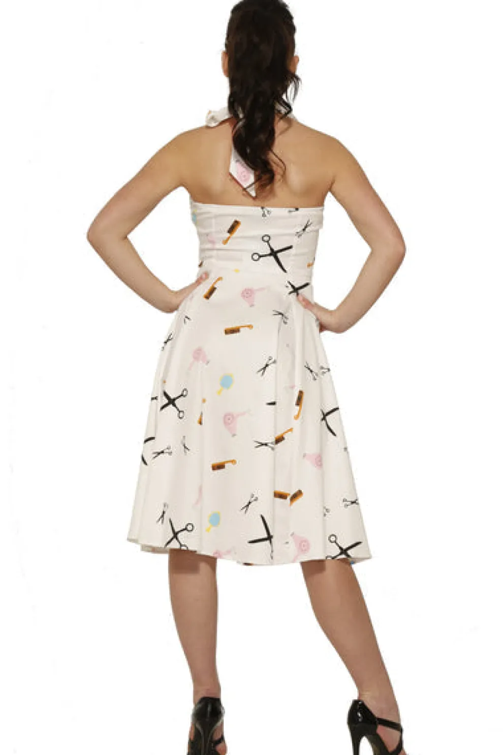 White Beauty Salon Halter Dress