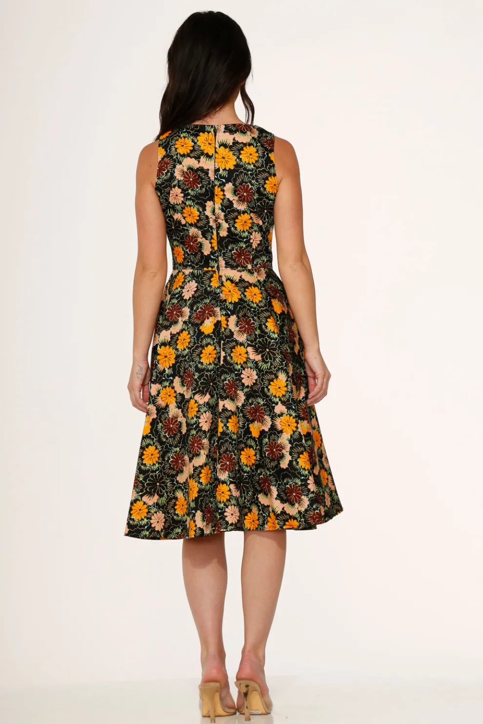 Yellow Floral Swing Dress