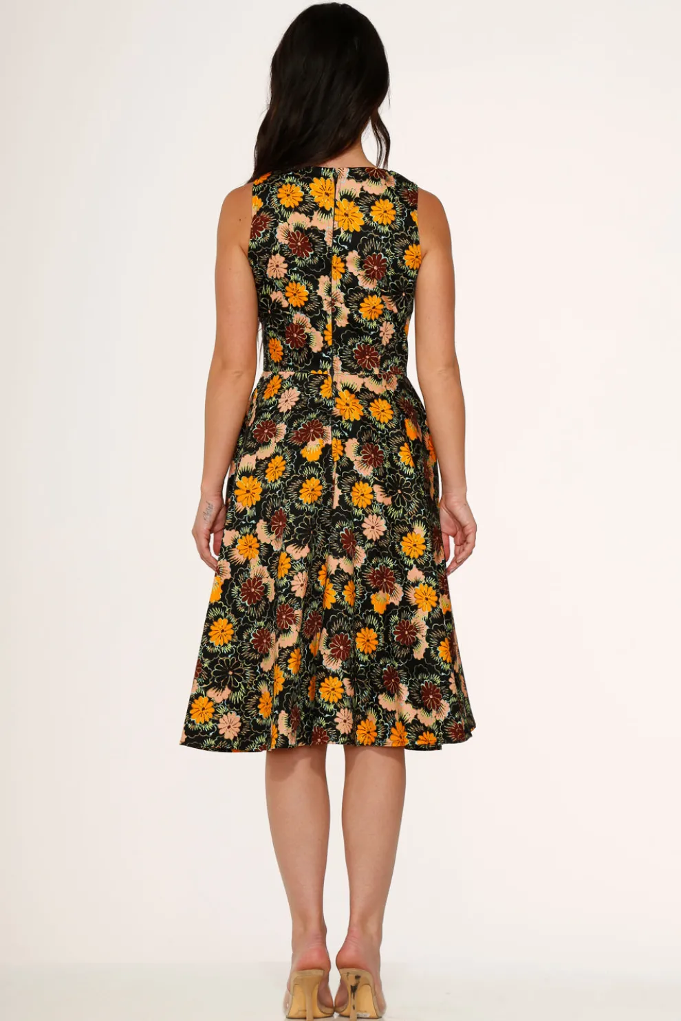 Yellow Floral Swing Dress